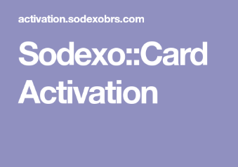 Sodexo Card Activation